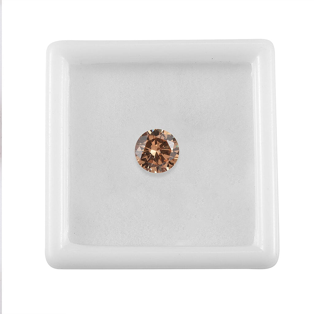 Champagne Cubic Zirconia Round Shape Gemstone 3.12 Ct.