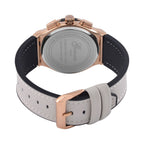 GENOA Time V2 Multifunction Movt. Embellished with Champagne CZ  WR Watch in Rose Gold Tone with Grey Silicon Strap