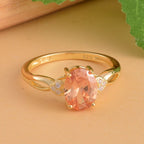 Champagne Simulated Diamond and White Simulated Diamond Ring in Yellow Gold Overlay Sterling Silver 2.55 Ct.