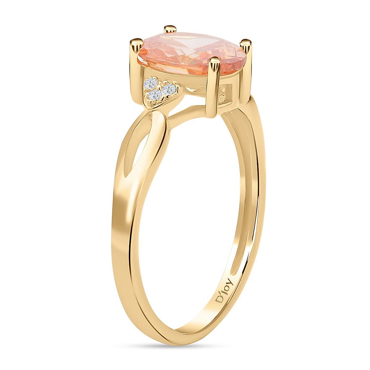 Champagne Simulated Diamond and White Simulated Diamond Ring in Yellow Gold Overlay Sterling Silver 2.55 Ct. 7272541 6