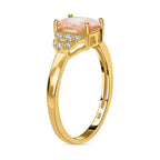 Simulated Champagne Diamond Ring in Yellow Gold Plated Sterling Silver 1.14 Ct.
