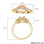 Simulated Champagne Diamond Ring in Yellow Gold Plated Sterling Silver 1.14 Ct.