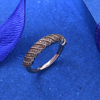 Champagne Diamond Band Ring in 18K Vermeil Rose Gold Plated Sterling Silver 0.25 Ct.