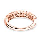 Champagne Diamond Band Ring in 18K Vermeil Rose Gold Plated Sterling Silver 0.25 Ct.