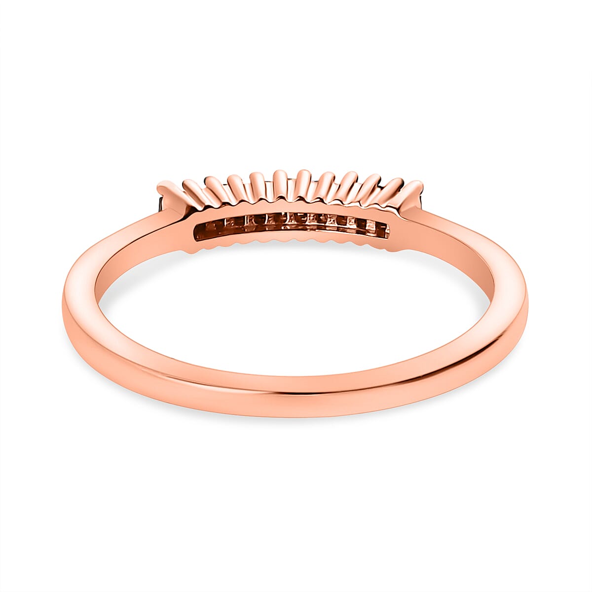 Natural Champagne Diamond Engagement Ring in 18K Vermeil Rose Gold Plated Sterling Silver 7281330 9