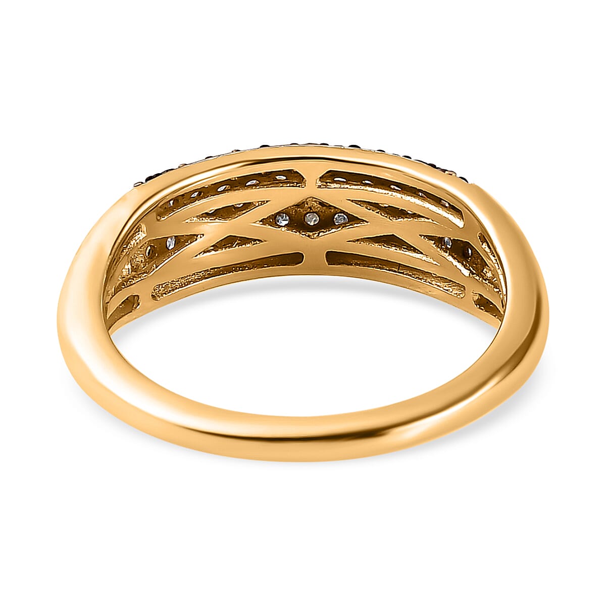 Champagne Diamond Cluster Ring in 18K Vermeil Yellow Gold Plated Sterling Silver 0.50 ct 7225834 5