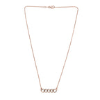 Champagne Diamond Necklace (Size - 20) with Lobster Clasp in 18K Vermeil Rose Gold Plated Sterling Silver