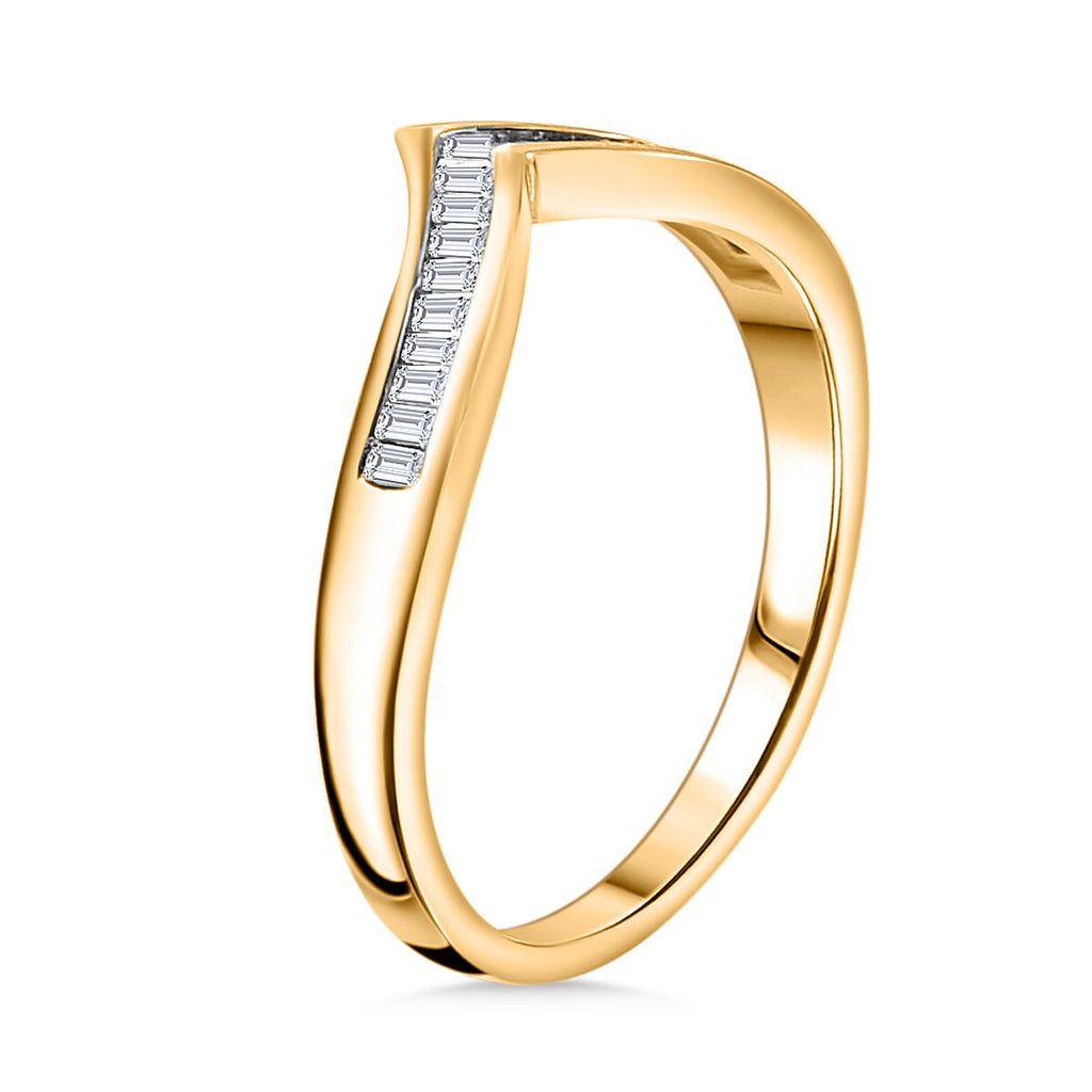 Champagne Diamond Wishbone Ring in 18K Yellow Gold Vermeil Sterling Silver