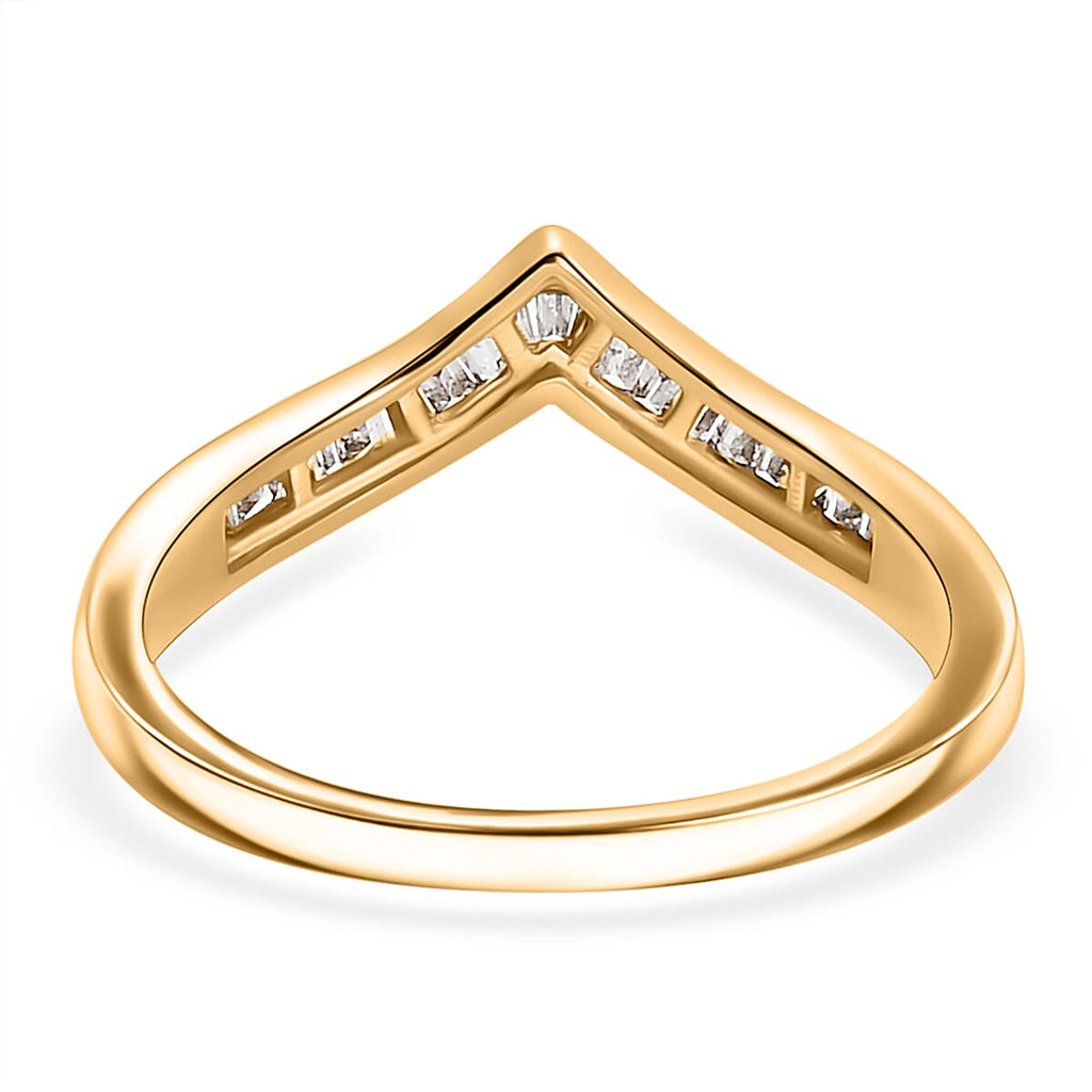 Champagne Diamond Wishbone Ring in 18K Yellow Gold Vermeil Sterling Silver