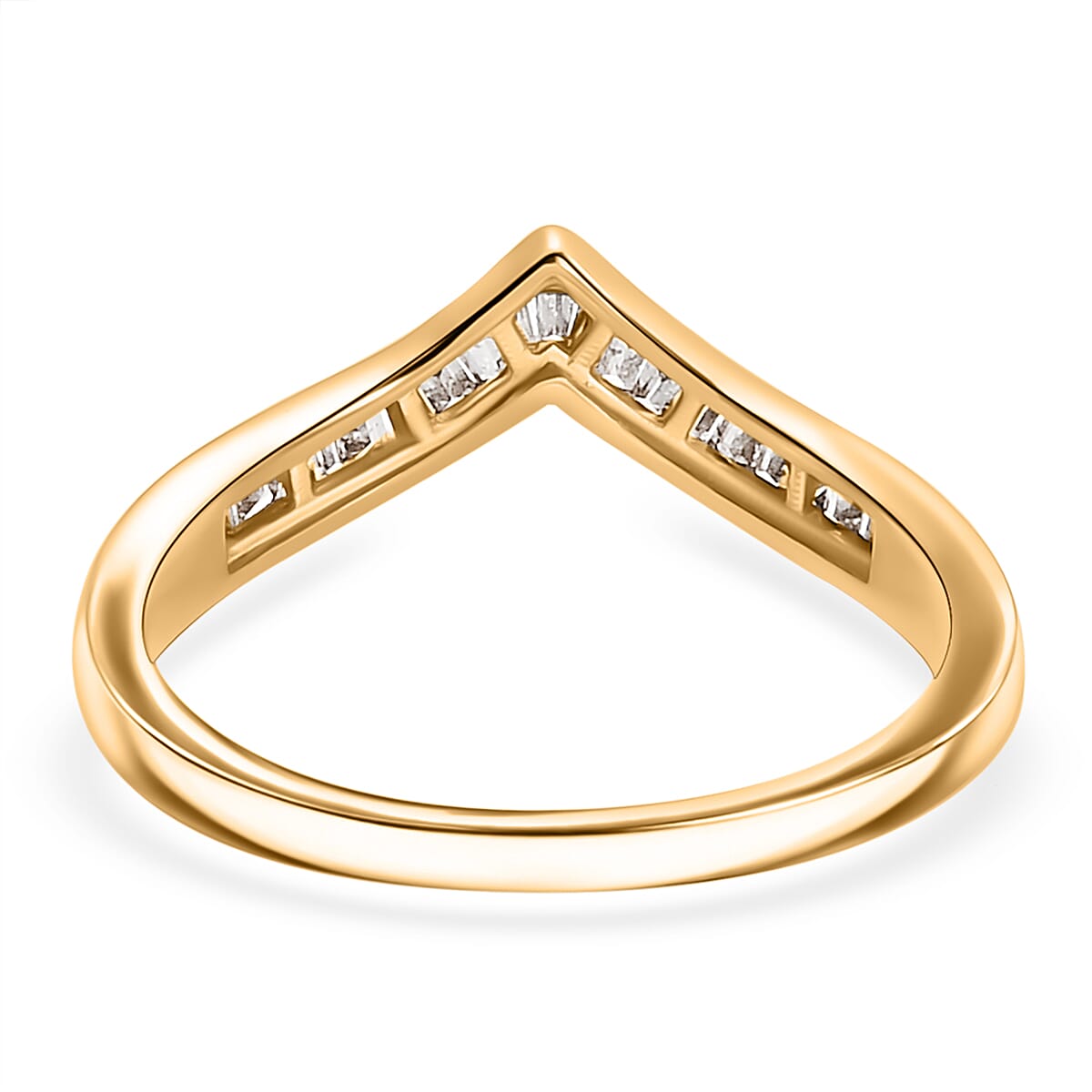 Champagne Diamond Wishbone Ring in 18K Yellow Gold Vermeil Plated Sterling Silver 0.26  Ct. 7855645 5