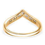 Champagne Diamond Wishbone Ring in 18K Yellow Gold Vermeil Sterling Silver