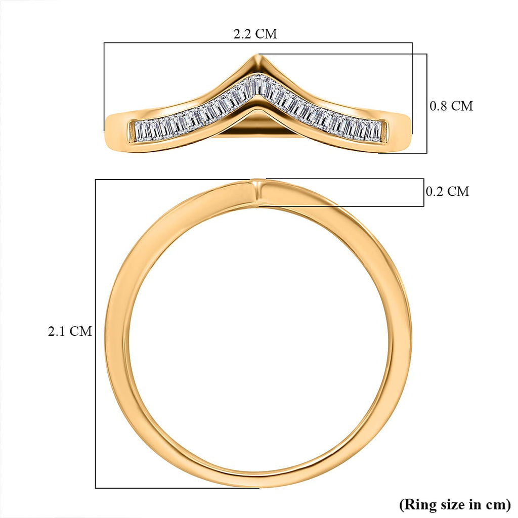 Champagne Diamond Wishbone Ring in 18K Yellow Gold Vermeil Sterling Silver