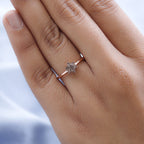 Champagne Diamond Floral Ring in 18K Rose Gold Vermeil Plated Sterling Silver