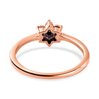 Champagne Diamond Floral Ring in 18K Rose Gold Vermeil Plated Sterling Silver