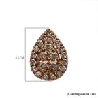 Champagne Diamond Stud Push Back Earring in Vermeil Rose Gold Plated Sterling Silver