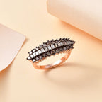 Champagne Diamond  Main Stone With Side Stone Ring in 18K RG Vermeil Sterling Silver 1.01 ct  1.004  Ct.