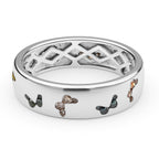 Multi Diamond Band Ring in Platinum Overlay Sterling Silver 0.50 Ct.
