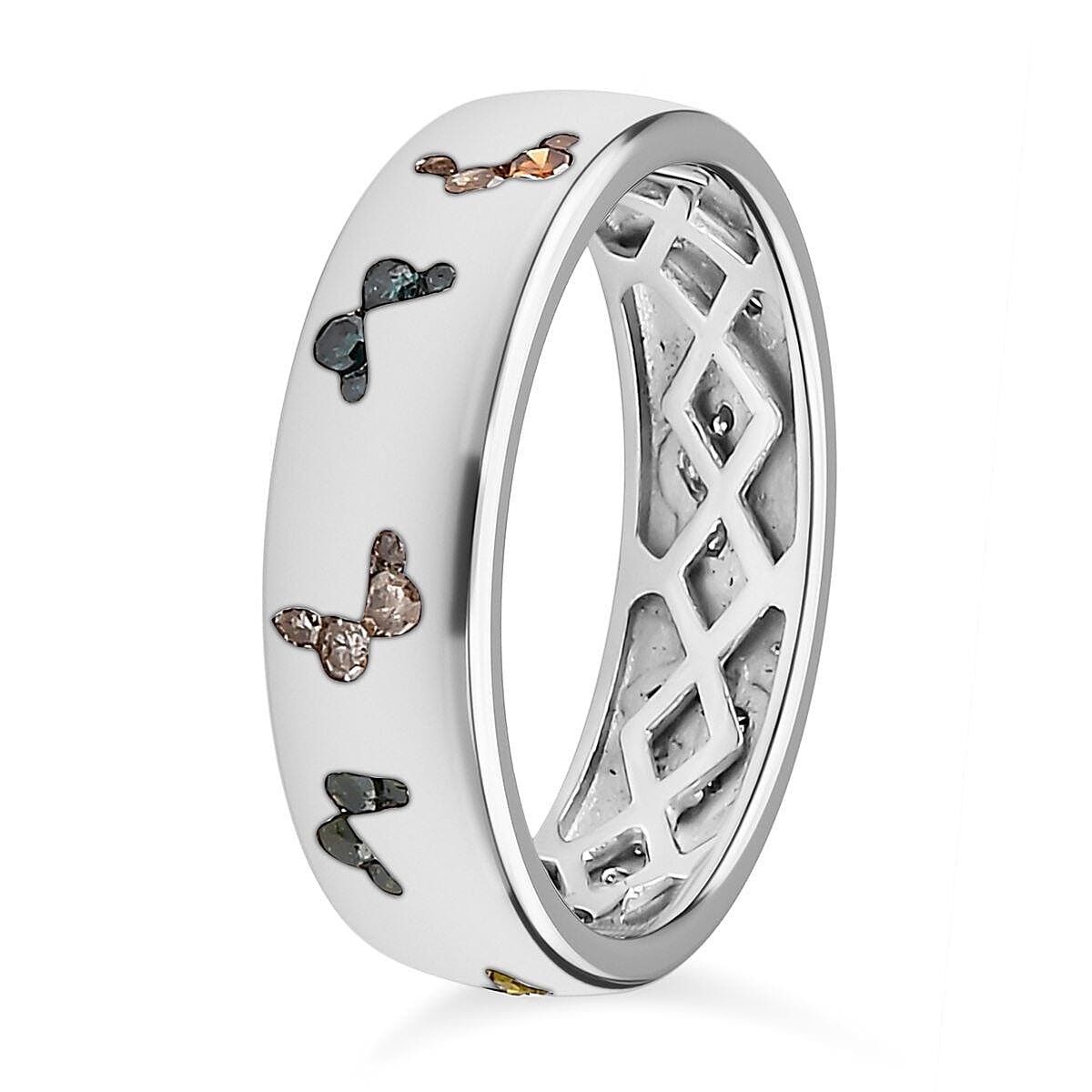 Multi Diamond Wedding Band Ring in Platinum Overlay Sterling Silver 0.50 Ct. 7238931 6