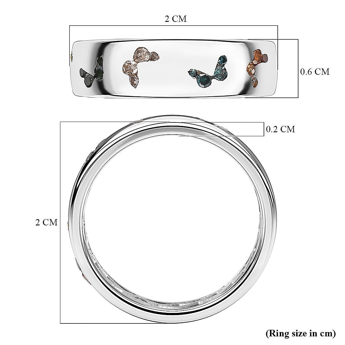 Multi Diamond Wedding Band Ring in Platinum Overlay Sterling Silver 0.50 Ct. 7238931 10