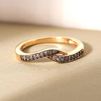 Champagne Diamond Ring in 18K Vermeil Yellow Gold Plated Sterling Silver 0.11 Ct.