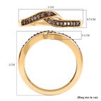 Champagne Diamond Ring in 18K Vermeil Yellow Gold Plated Sterling Silver 0.11 Ct.
