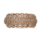 Natural Champagne Diamond Ring in Vermeil Rose Gold Plated Sterling Silver 0.40 Ct