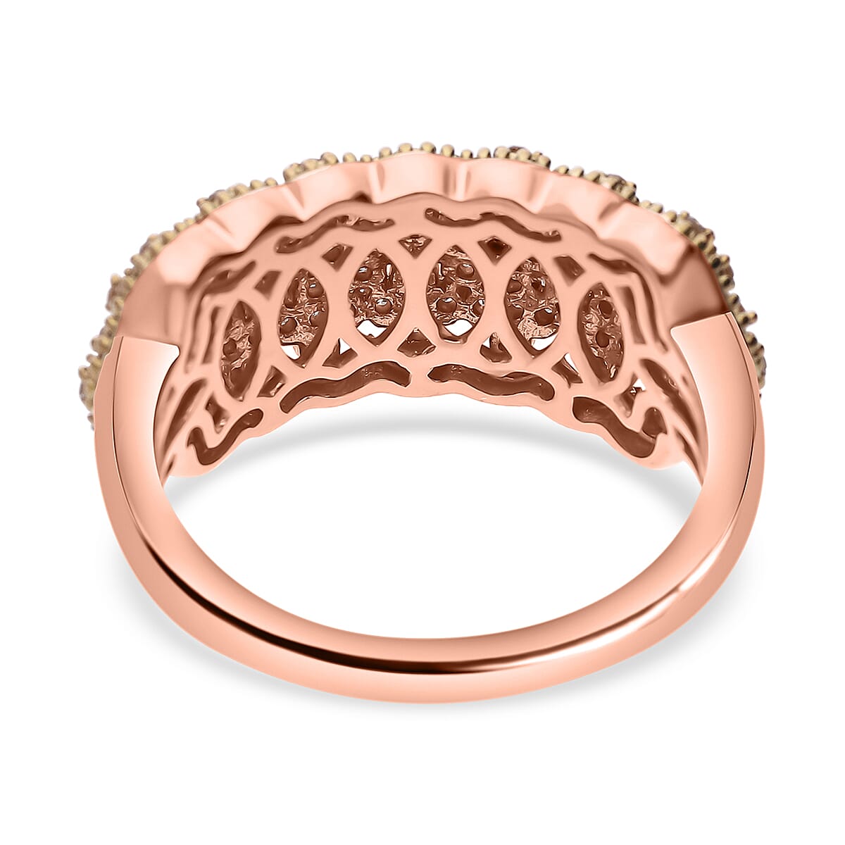 Champagne Diamond Ring in 18K Vermeil Rose Gold Plated Sterling Silver 0.40 Ct 7637358 3