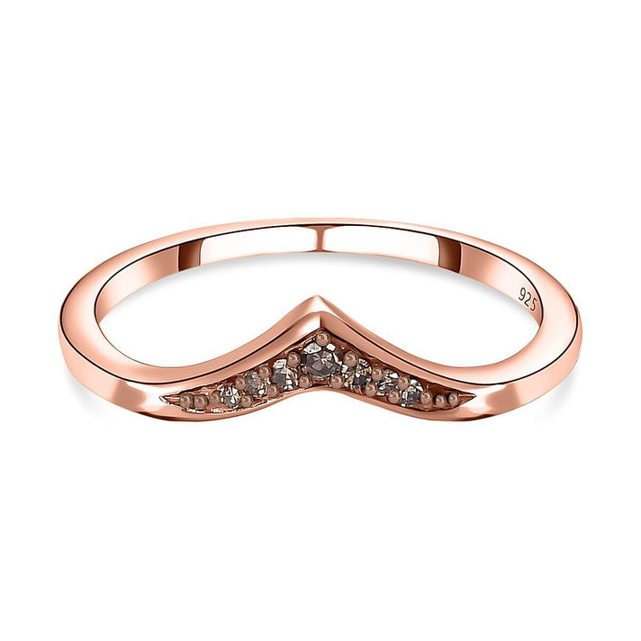 D'Joy - Champagne Diamond Wishbone Ring in 18K Vermeil Rose Gold Plated Sterling Silver 7365616 1