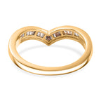 Biggest Close out - Natural Champagne Diamond Wishbone Ring in 18K Vermeil Yellow Gold Sterling Silver 0.25 Cts