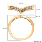 Biggest Close out - Natural Champagne Diamond Wishbone Ring in 18K Vermeil Yellow Gold Sterling Silver 0.25 Cts