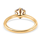 Champagne Moissanite Ring in 18K Vermeil Yellow Gold Plated Sterling Silver