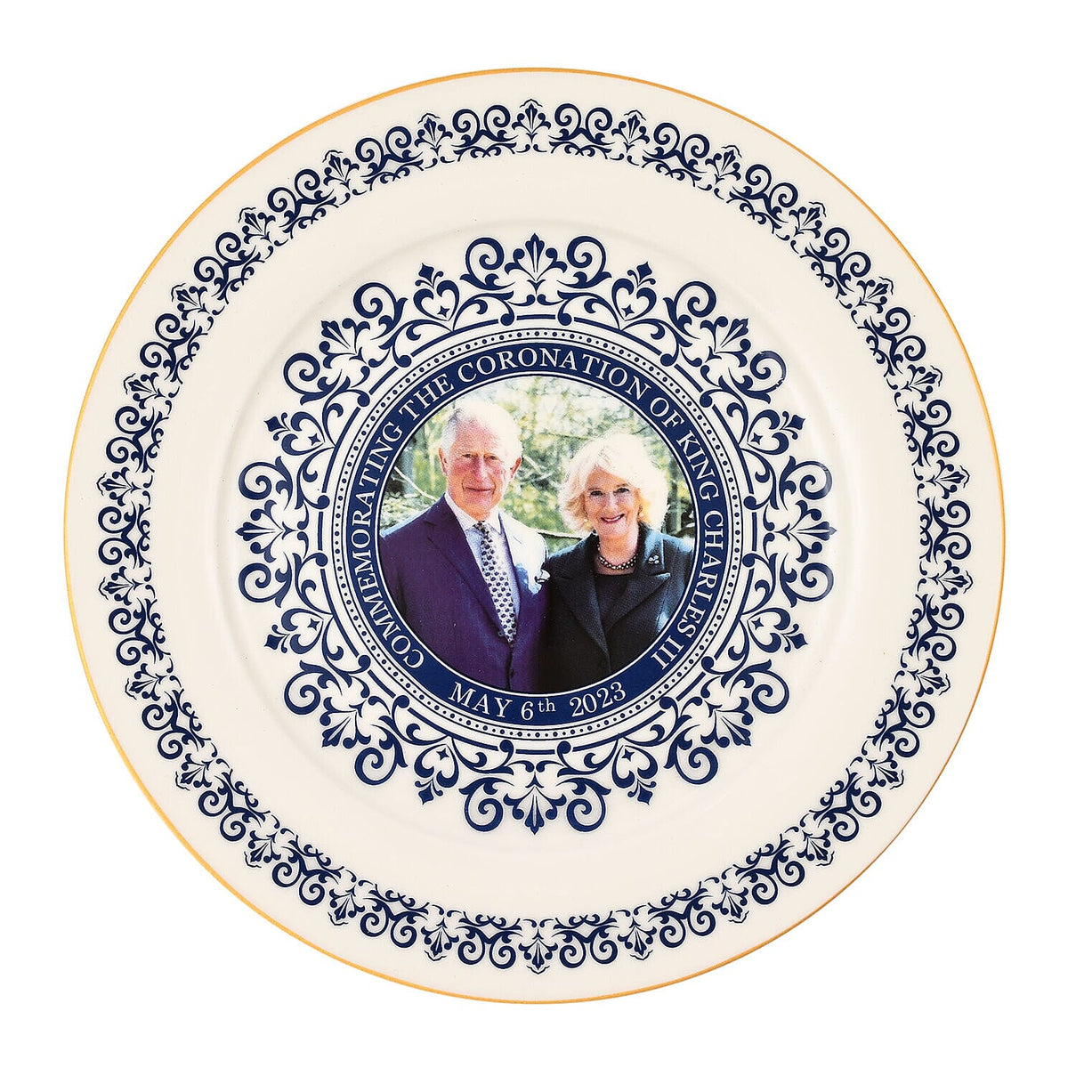Charles &amp; Camilla Commemorative Plate ( Diameter - 8inch) - Blue 7481649 0