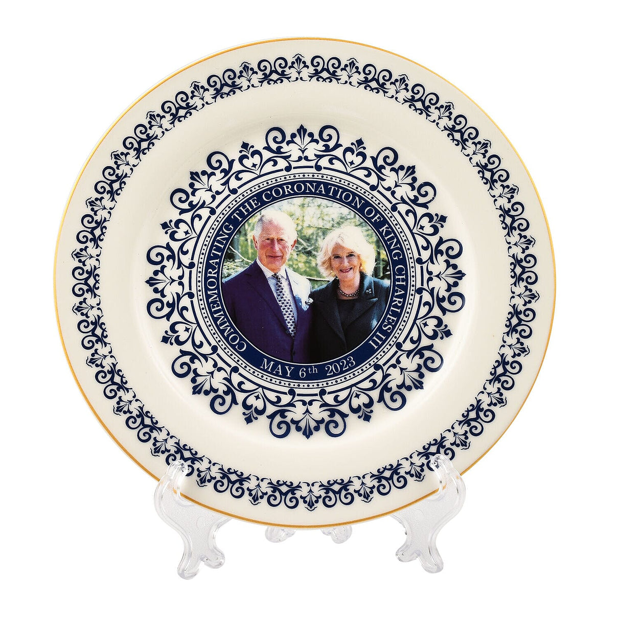 Charles &amp; Camilla Commemorative Plate ( Diameter - 8inch) - Blue 7481649 1