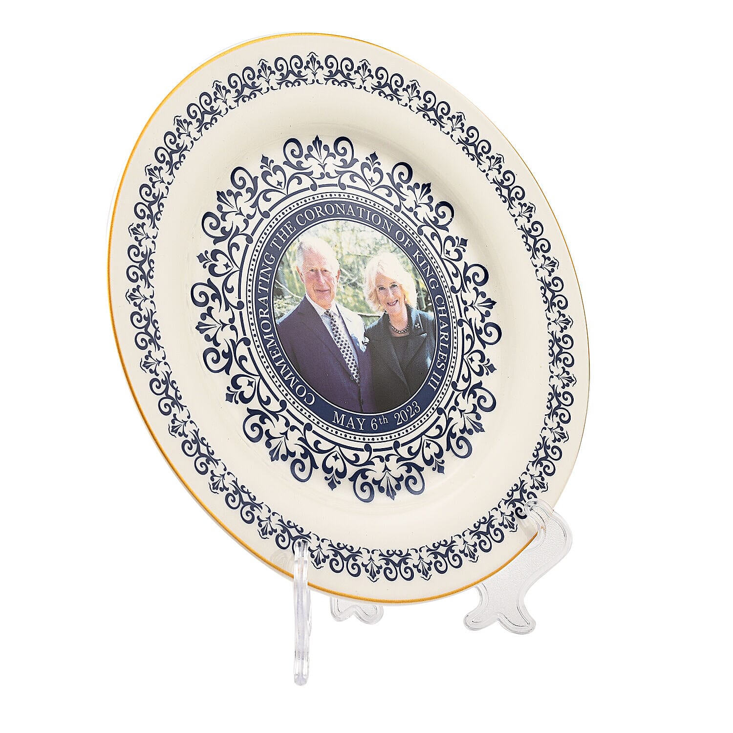 Charles &amp; Camilla Commemorative Plate ( Diameter - 8inch) - Blue 7481649 2