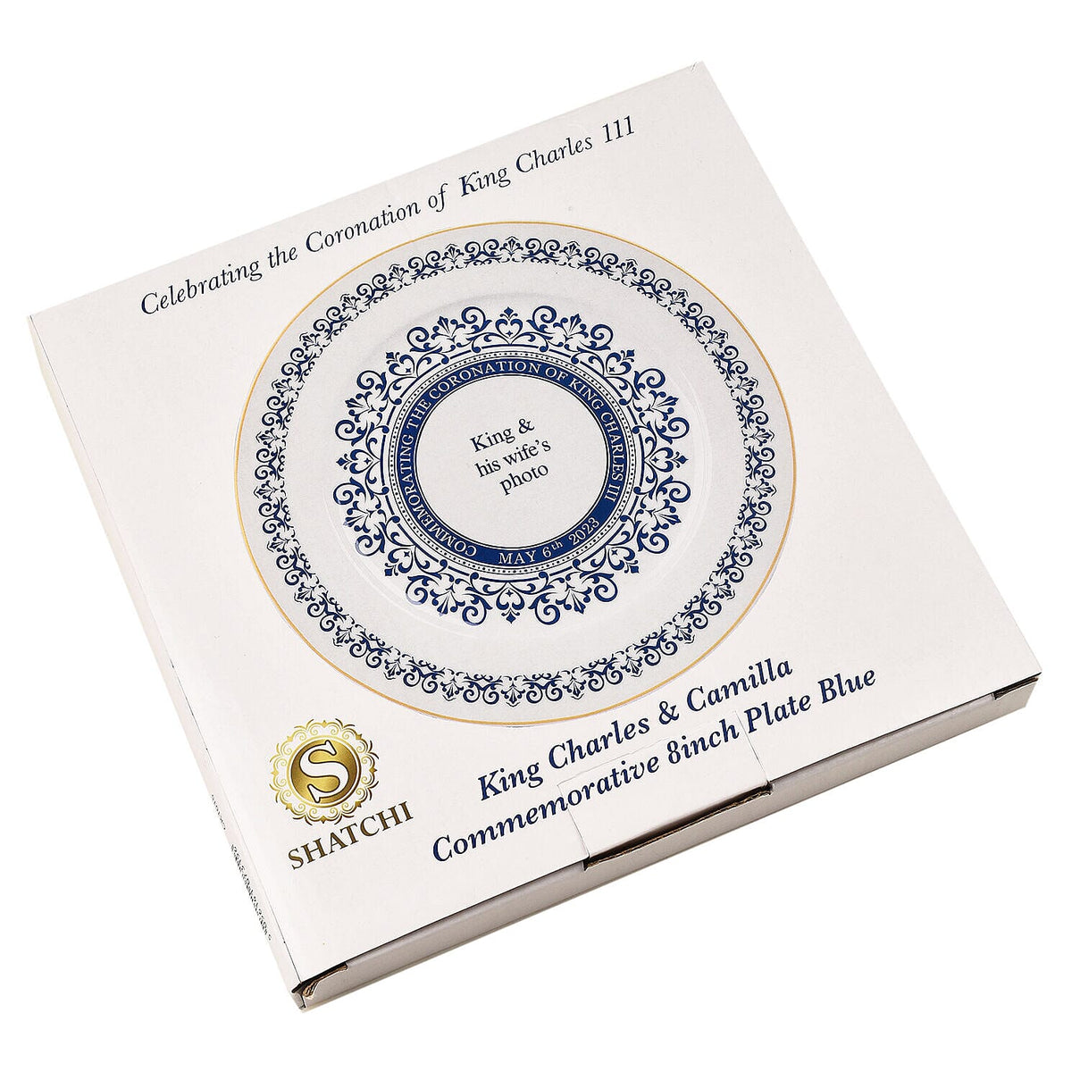 Charles &amp; Camilla Commemorative Plate ( Diameter - 8inch) - Blue 7481649 7