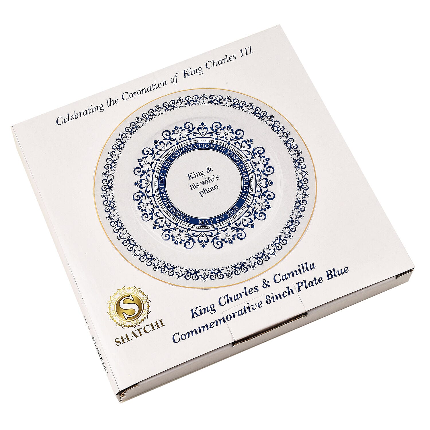 Charles &amp; Camilla Commemorative Plate ( Diameter - 8inch) - Blue 7481649 7