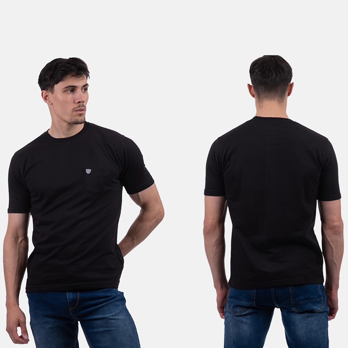 Charles Norton Chest Pocket T-Shirt (Size L, Fit 16 to 18) - Black V32567927 0
