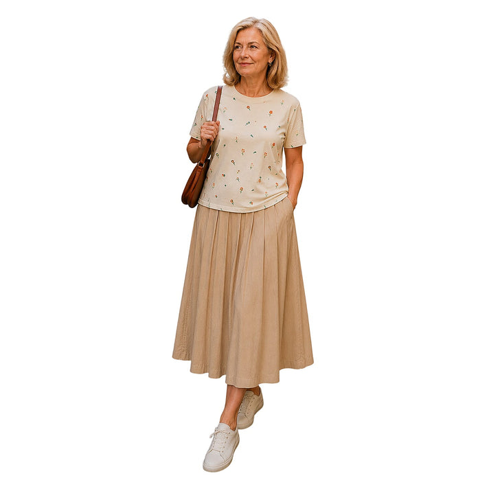 Charlotte West 100% Cotton Embroidered Jersey Tee (Size 10) - Off White 8229000 1
