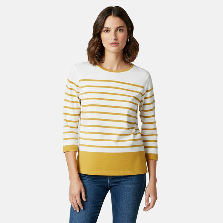 Charlotte West 3-4 Sleeve 100% Cotton Jersey Top (Size - 12) - Mustard 8228397 1