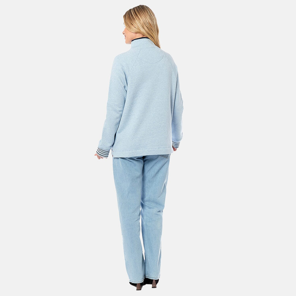 Charlotte West Cotton Knitted Sweat Shirt - Light Blue