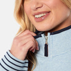 Charlotte West Cotton Knitted Sweat Shirt - Light Blue