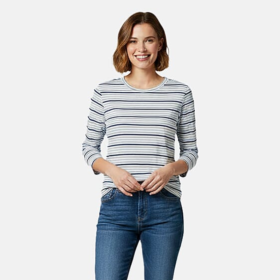 Charlotte West 100% Cotton Boat Neck Striped T-Shirt V32517999 0