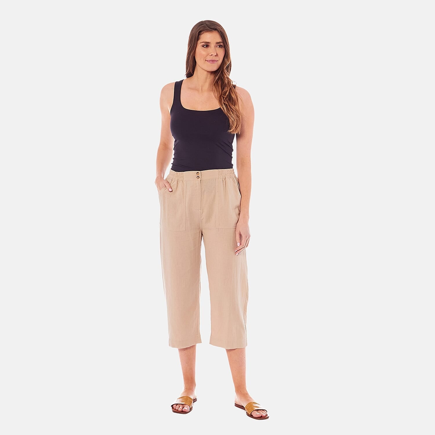 Charlotte West Ladies Linen Blend 3-4 Trousers 7660767 0
