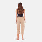 Charlotte West Ladies Linen Blend 3-4 Pant (Size 10) - Stone