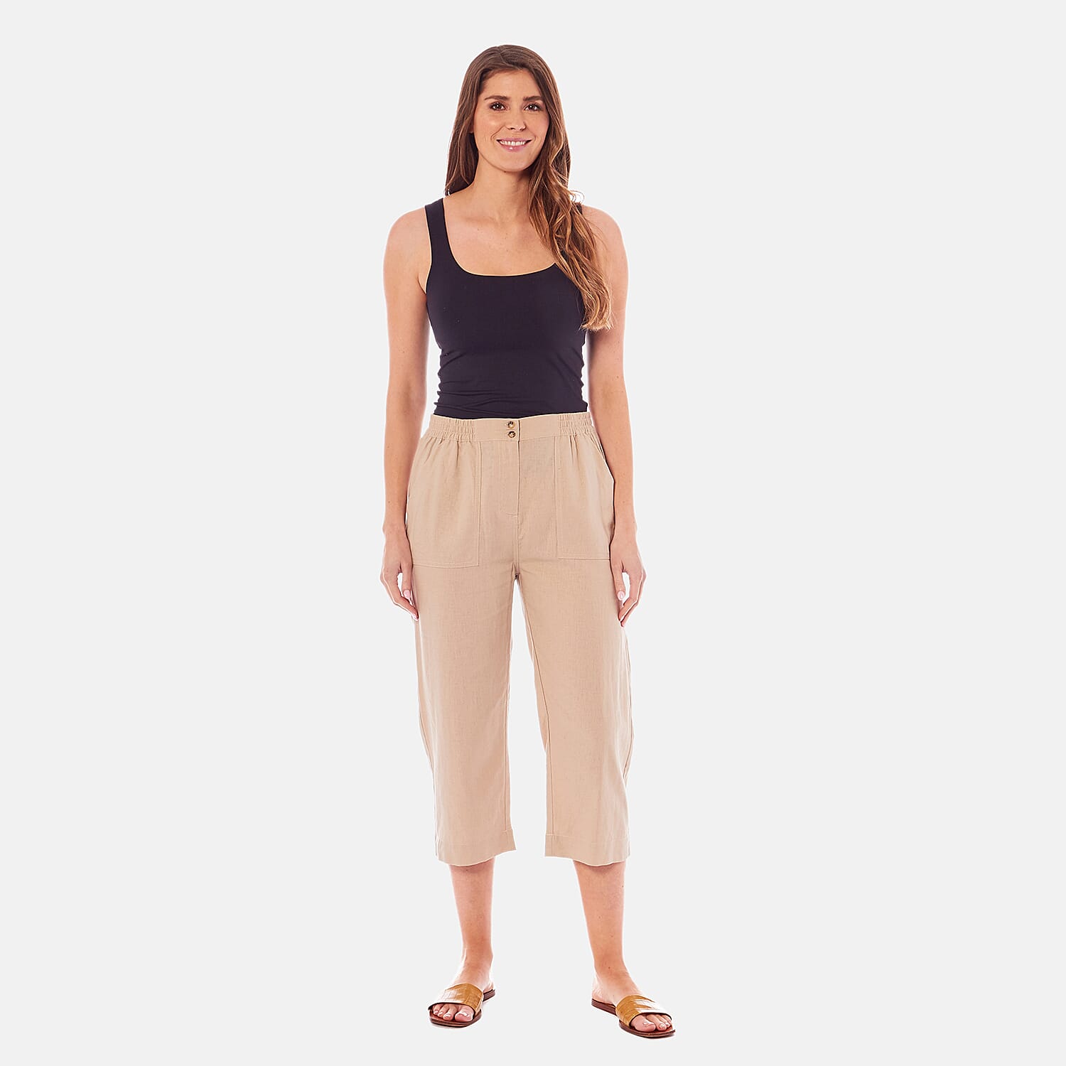 Charlotte West Ladies Linen Blend 3-4 Trousers 7660767 2