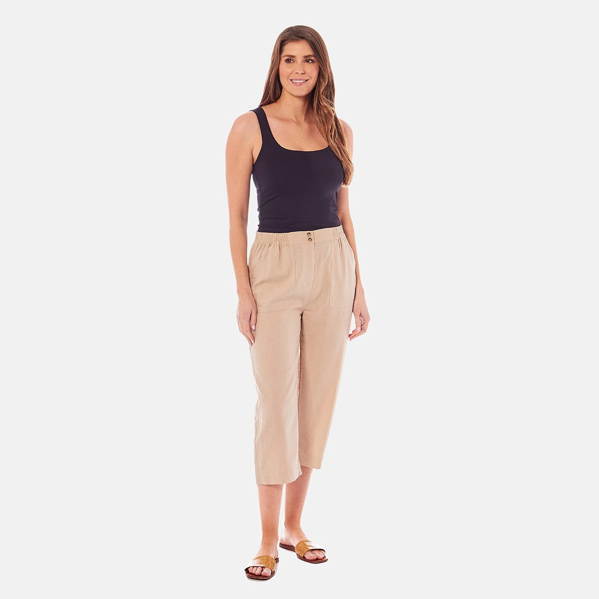 Charlotte West Ladies Linen Blend 3-4 Trousers 7660767 3