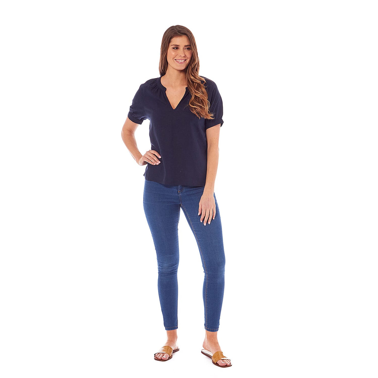 Charlotte West Ladies Linen Blend Top 7807481 0