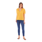 Charlotte West Ladies Linen Blend Top (Size 12) - Marigold