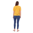 Charlotte West Ladies Linen Blend Top (Size 12) - Marigold