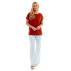 Charlotte West Ladies Linen Boat Neck Top (Size 10) - Tan